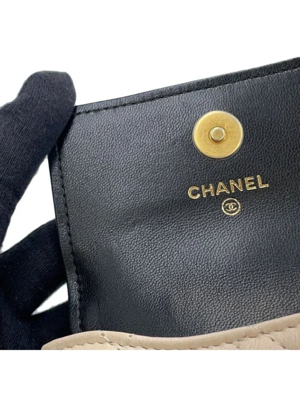 Chanel Belt Bag CC Logo Quilted Mini Chain Lambskin Black Multicolor - Picture 7 of 10